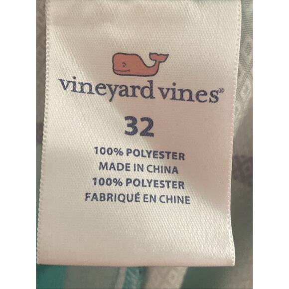 Vineyard Vines Men's Teal Blue Striped Board Shorts Swim Trunks Size 32 - Picture 3 of 3